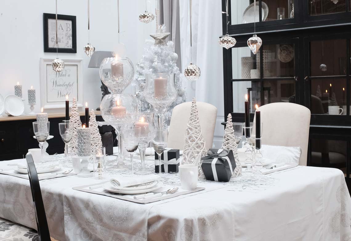 Table de Noël : décoration Flocons et Dentelles Interior's